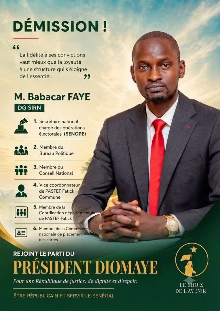 Séisme politique : Babacar Faye quitte Pastef après dix ans de militantisme et rejoint le projet politique de Diomaye Faye