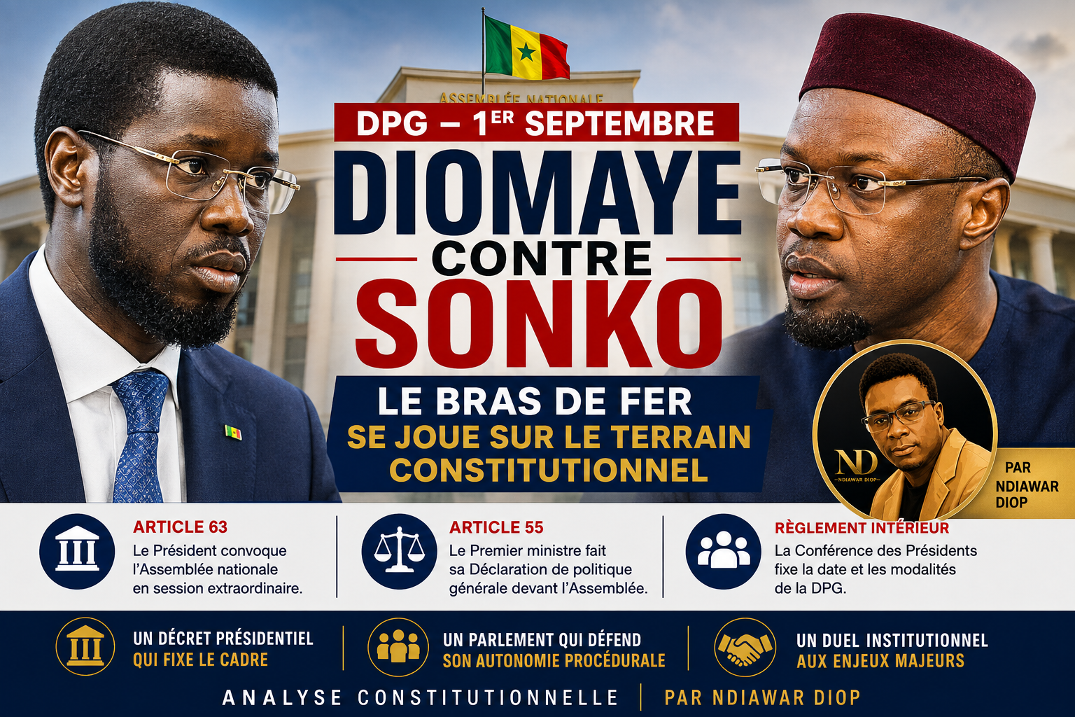 DPG Diomaye contre Sonko, le bras de fer se joue désormais sur le terrain constitutionnel. Par Ndiawar Diop