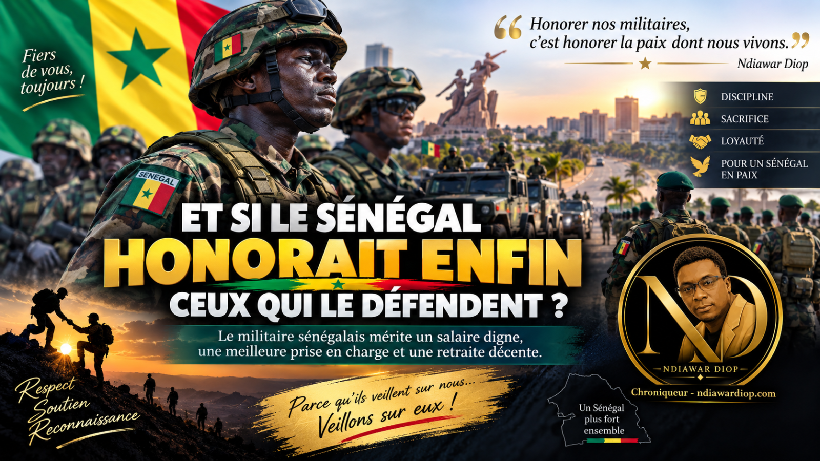 ET SI LE SÉNÉGAL HONORAIT ENFIN CEUX QUI LE DÉFENDENT ? - Par Ndiawar Diop