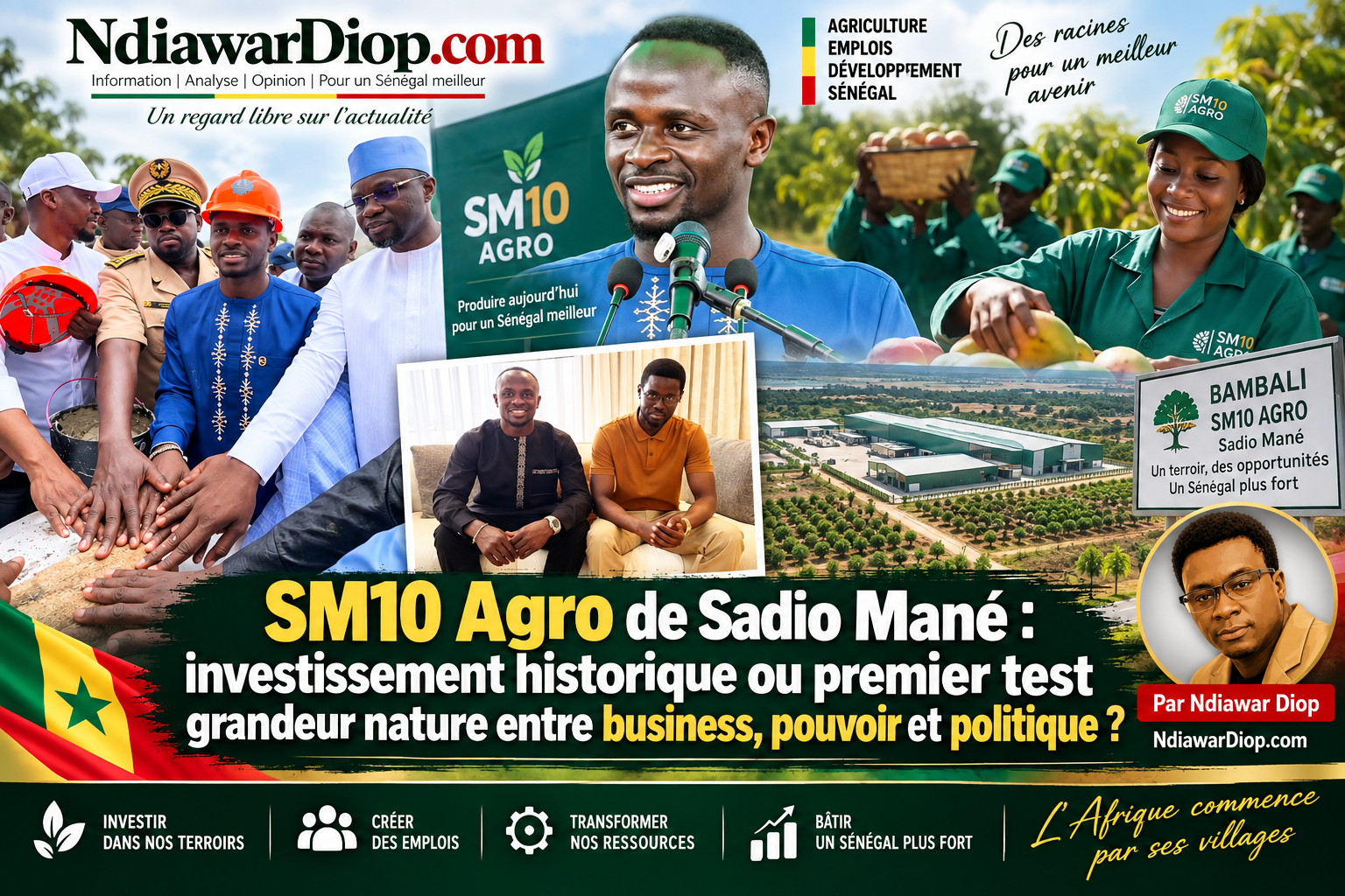 SM10 Agro de Sadio Mané : investissement historique ou premier test grandeur nature entre business, pouvoir et politique ? Par Ndiawar Diop