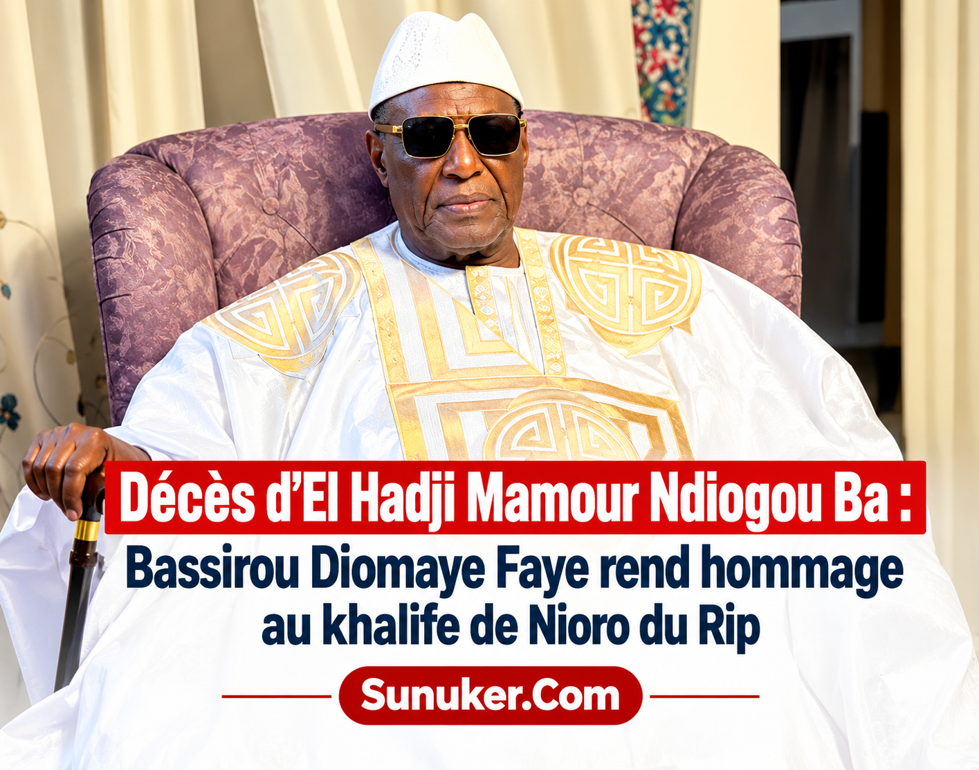 Décès d’El Hadji Mamour Ndiogou Ba Bassirou Diomaye Faye rend hommage au khalife de Nioro du Rip