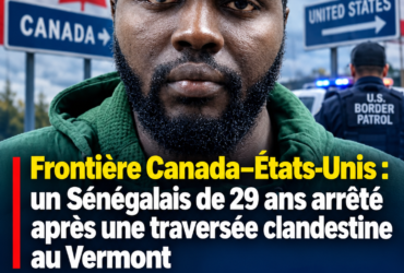 Frontière Canada–États-Unis : un Sénégalais de 29 ans arrêté après une traversée clandestine au Vermont