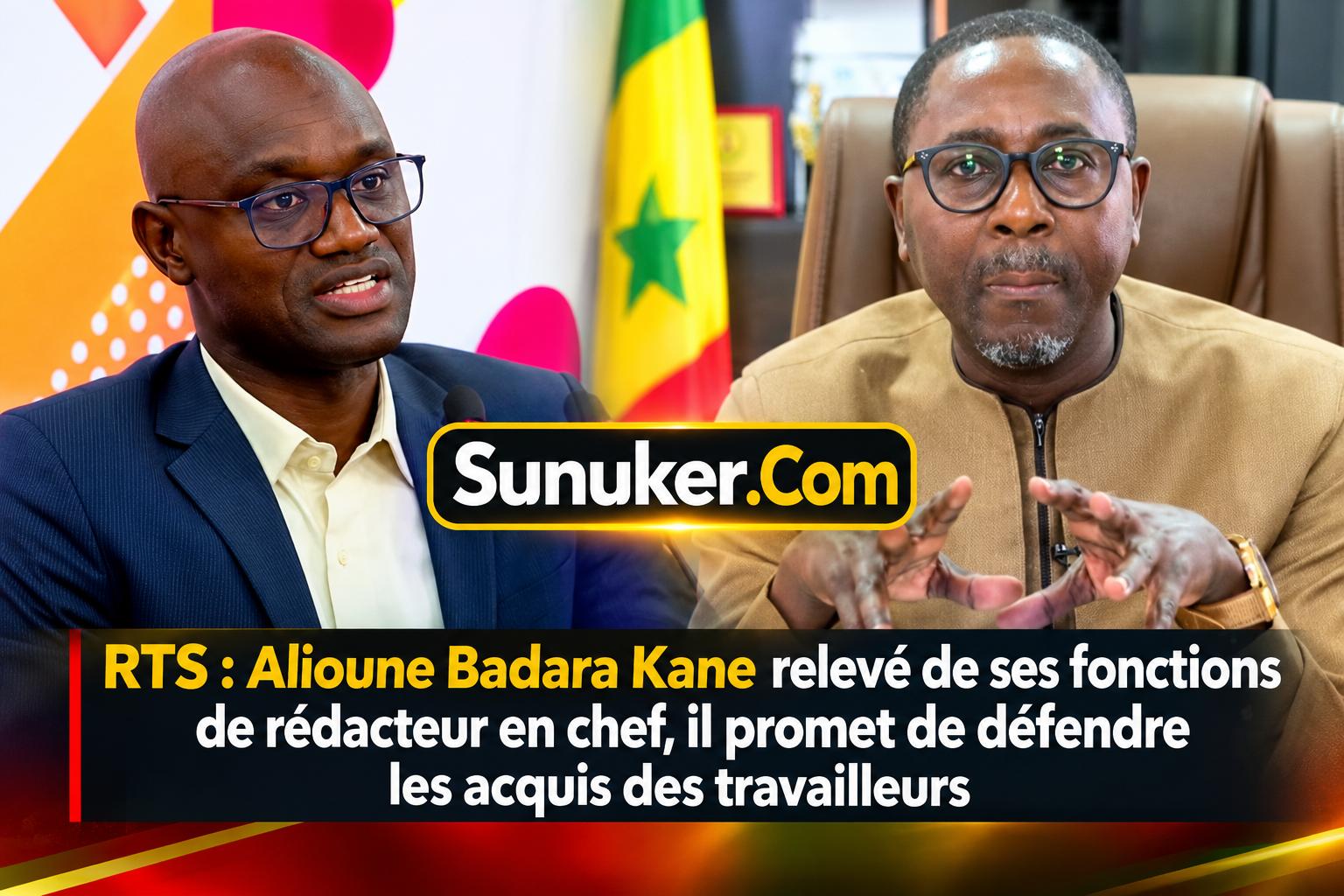 RTS : Alioune Badara Kane démis de ses fonctions, le syndicaliste défie Pape Alé Niang